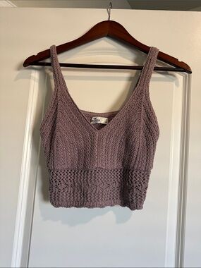 Hollister Crocheted Lavender Crop Tank